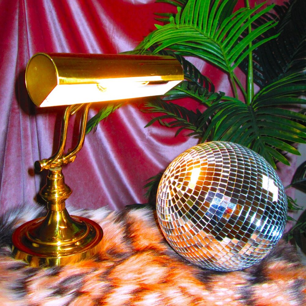 Vintage Brass Bankers Lamp